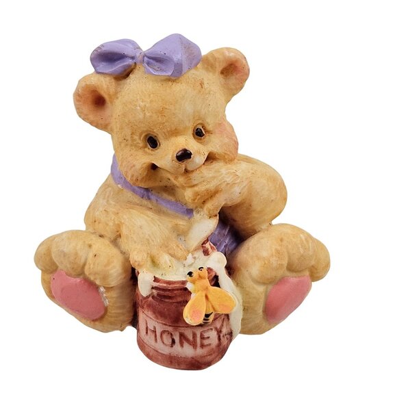 Cherished Teddies Mini Figurines Set Of 6 Hand Painted Bears Resin Vintage - Picture 4 of 9